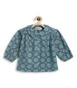 Blue printed cotton  shirt