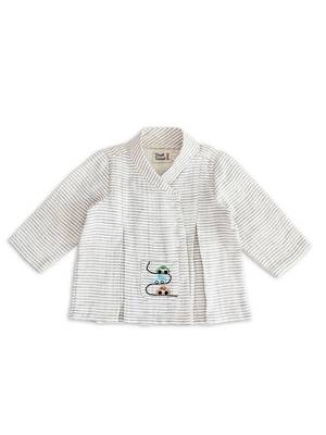 Grey embroidered cotton  kurta pyjama 4