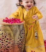 Yellow embroidered viscose  lehenga