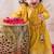 Yellow embroidered viscose  lehenga