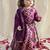 Purple embroidered viscose  lehenga