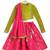 Pink & green embroidered viscose  lehenga