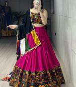 Rani Mirror Work Gamthi Design Navratri Lehenga With Fully Stitched Blouse