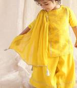 Yellow embroidered viscose  Kurta set
