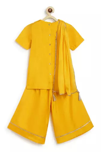 Yellow embroidered viscose  Kurta set