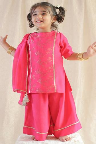 Pink embroidered viscose  Kurta set