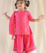 Pink embroidered viscose  Kurta set