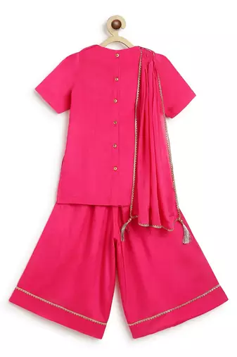 Pink embroidered viscose  Kurta set