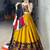 Mustard Mirror Work Gamthi Design Navratri Lehenga With Fully Stitched Blouse