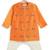 Orange embroidered chanderi  kurta pyjama