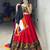 Red Mirror Work Gamthi Design Navratri Lehenga With Fully Stitched Blouse
