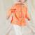 Orange embroidered chanderi  kurta pyjama