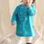 Blue embroidered chanderi  kurta pyjama