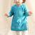 Blue embroidered chanderi  kurta pyjama