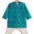 Blue embroidered chanderi  kurta pyjama