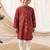 Maroon printed cotton  kurta pyjama