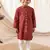 Maroon printed cotton  kurta pyjama