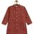 Maroon printed cotton  kurta pyjama