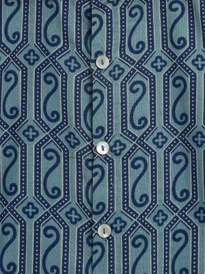 Blue printed cotton  shirt 2