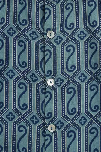 Blue printed cotton  shirt
