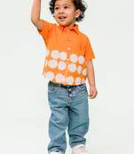 Orange plain cotton  shirt