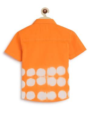 Orange plain cotton  shirt 3
