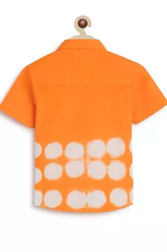 Orange plain cotton  shirt
