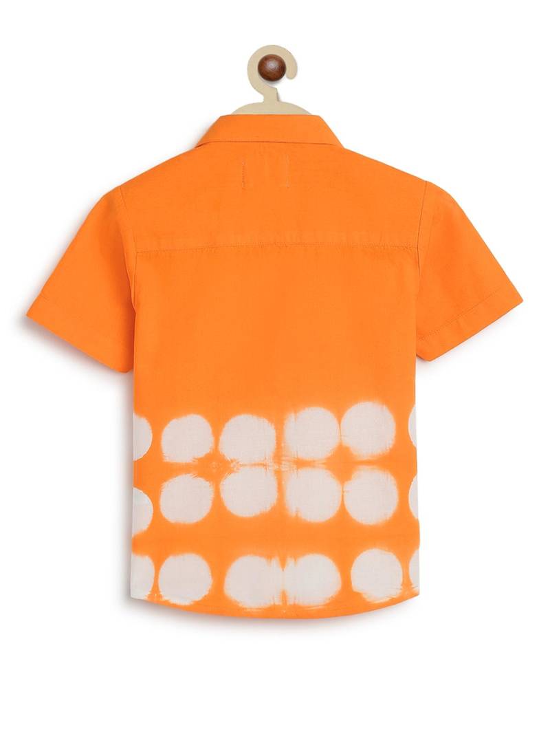 Orange plain cotton  shirt