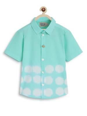 Blue plain cotton  shirt 1