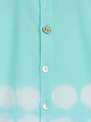 Blue plain cotton  shirt 4