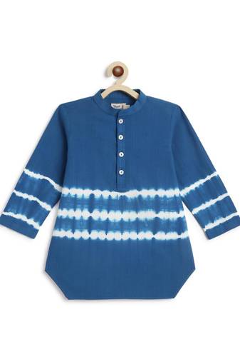 Blue plain cotton  kurta