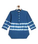 Blue plain cotton  kurta