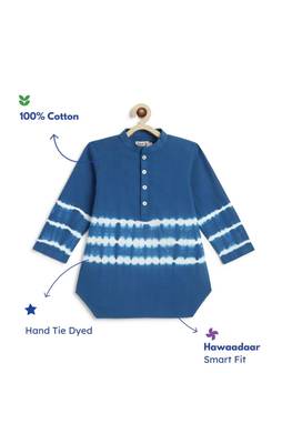 Blue plain cotton  kurta 2
