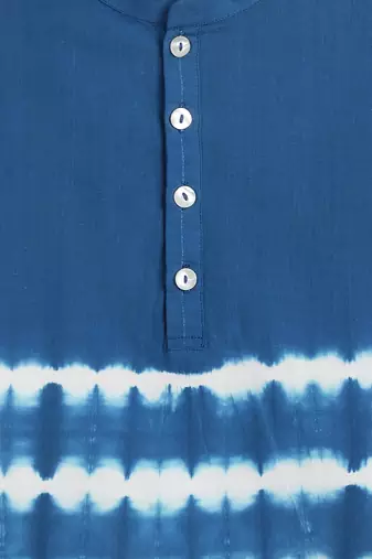 Blue plain cotton  kurta