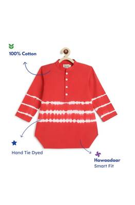 Red plain cotton  kurta 2