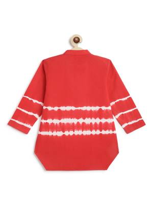 Red plain cotton  kurta 3