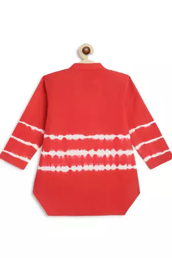 Red plain cotton  kurta