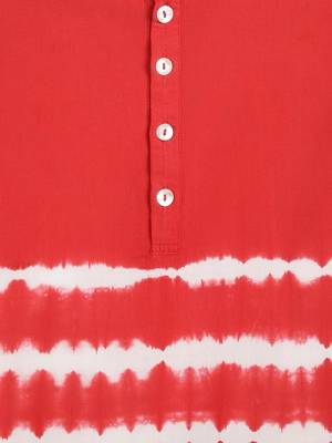 Red plain cotton  kurta 4