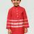 Red plain cotton  kurta