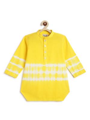 Yellow plain cotton  kurta 1