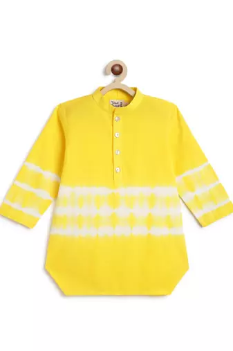 Yellow plain cotton  kurta