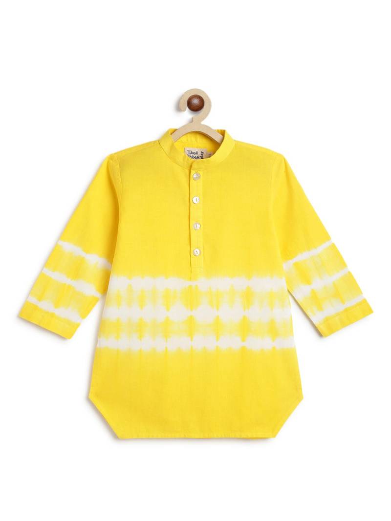 Yellow plain cotton  kurta