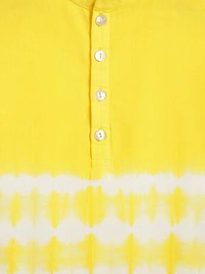 Yellow plain cotton  kurta 4