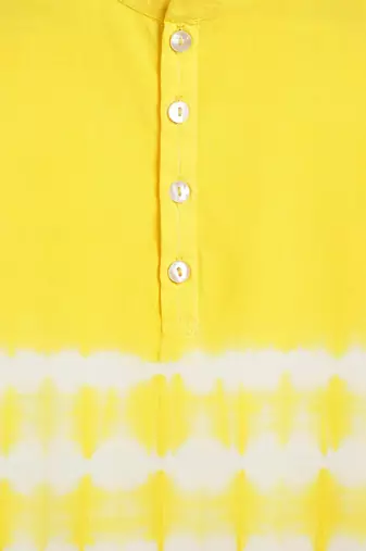 Yellow plain cotton  kurta