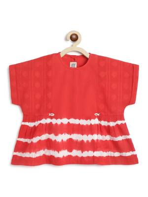 Red plain cotton  top 1