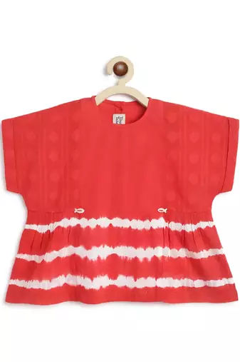 Red plain cotton  top