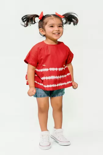 Red plain cotton  top
