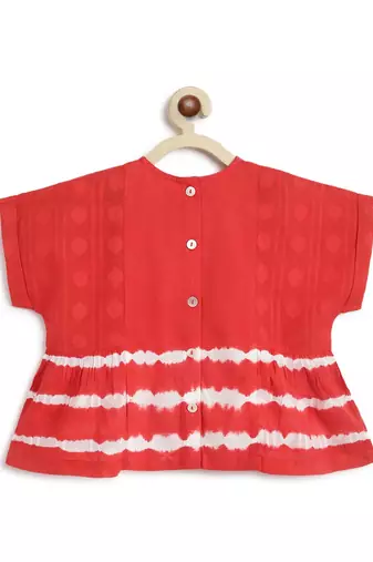 Red plain cotton  top