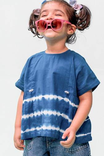 Blue plain cotton  top