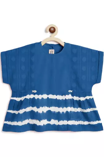 Blue plain cotton  top